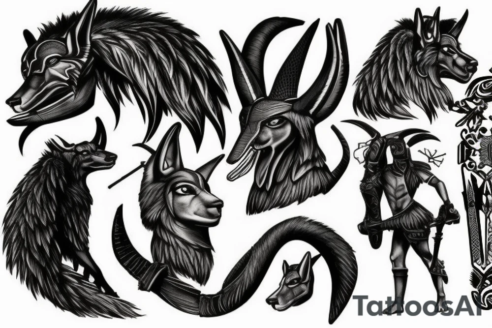 Warrior Anubis tattoo idea
