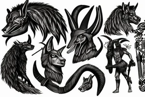 Warrior Anubis tattoo idea