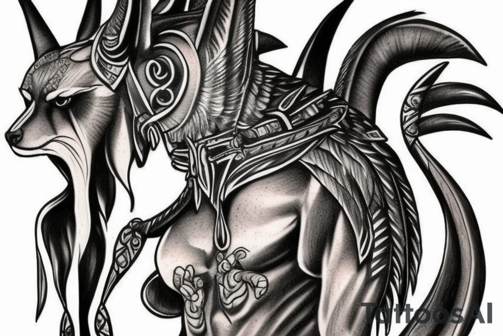 Warrior Anubis tattoo idea