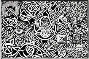 Dark tribal Celtic Cancer zodiac tattoo idea