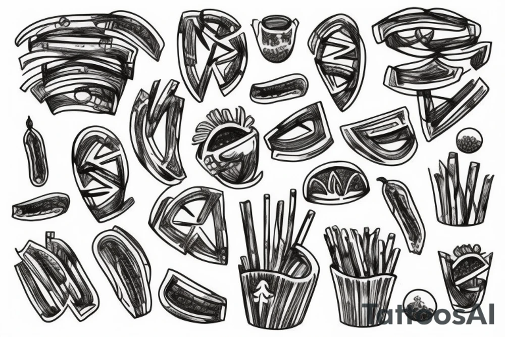 french fries tattoo idea