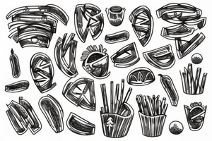 french fries tattoo idea