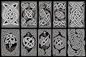 Dark tribal Celtic Cancer zodiac tattoo idea