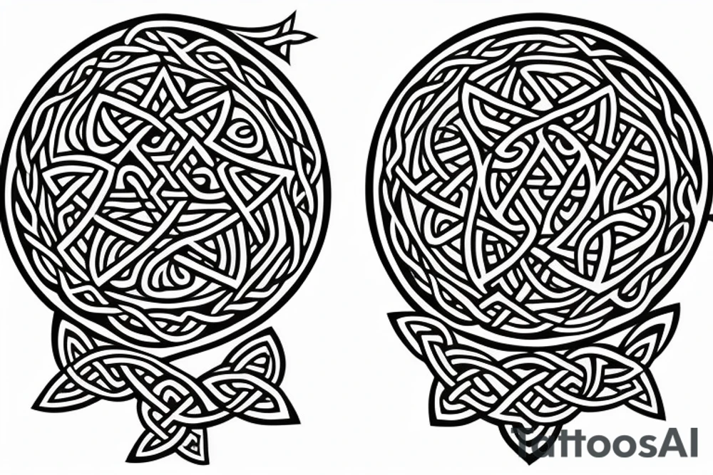 Dark tribal Celtic Cancer zodiac tattoo idea