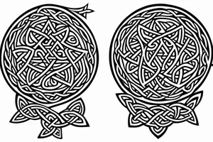 Dark tribal Celtic Cancer zodiac tattoo idea