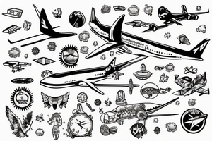 Airplane wanderlust happiness contentment tattoo idea