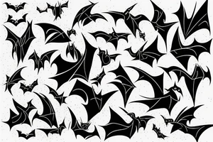 Bats flying out of cracked door tattoo idea