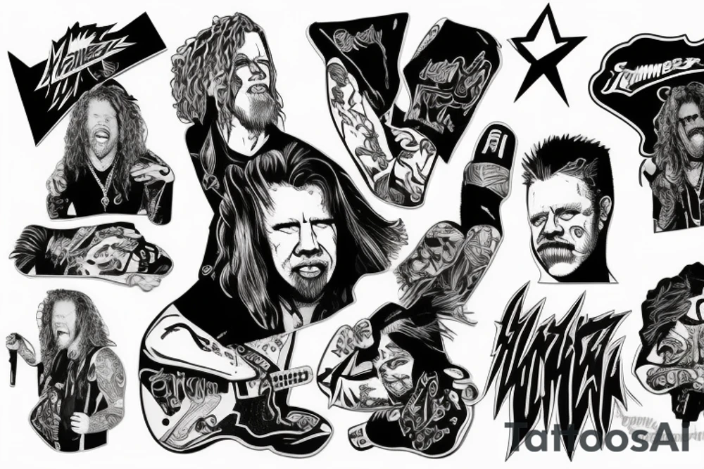 James Hetfield from Metallica riding a lightning tattoo idea