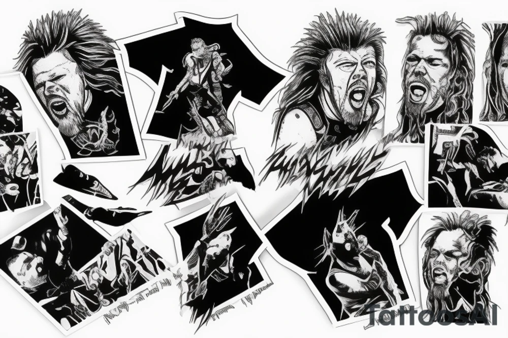 James Hetfield from Metallica riding a lightning tattoo idea
