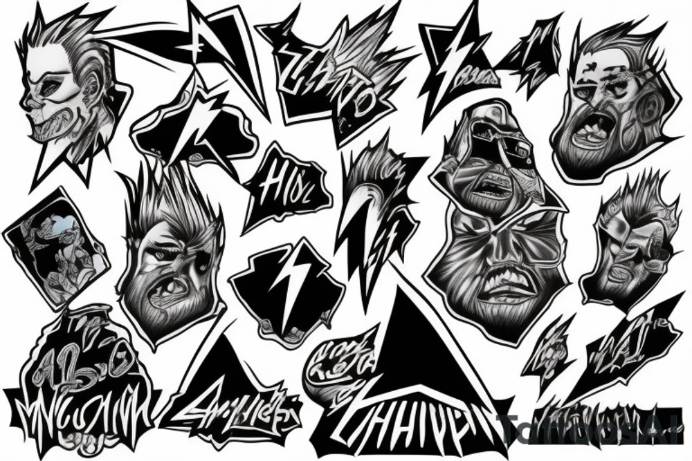 lightning with cartoon james hetfield tattoo idea