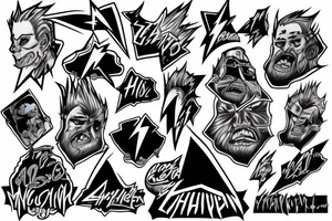 lightning with cartoon james hetfield tattoo idea