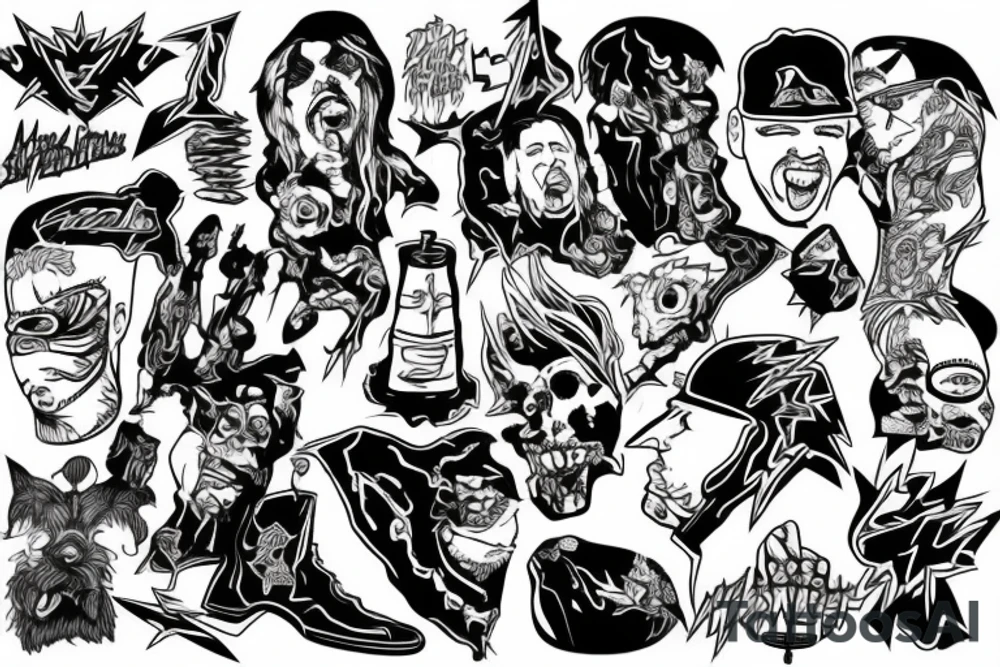 lightning with cartoon james hetfield tattoo idea