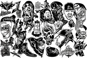 lightning with cartoon james hetfield tattoo idea