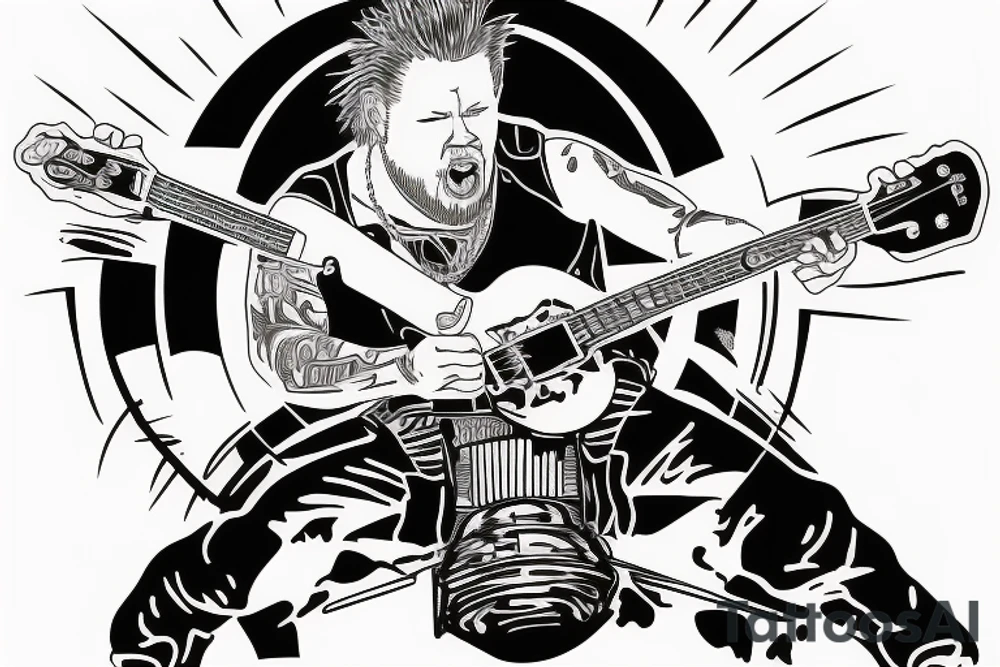 james hetfield riding a lightning tattoo idea