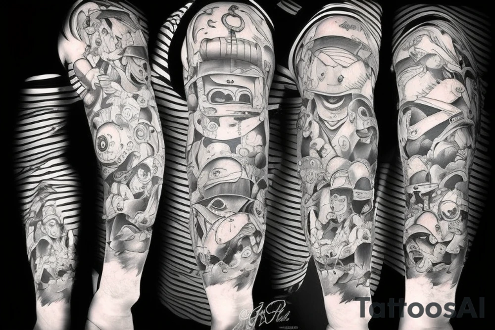 Four wheeler as a monster tattoo idea