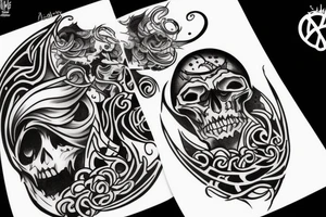 Ghost castle dark moon tattoo idea