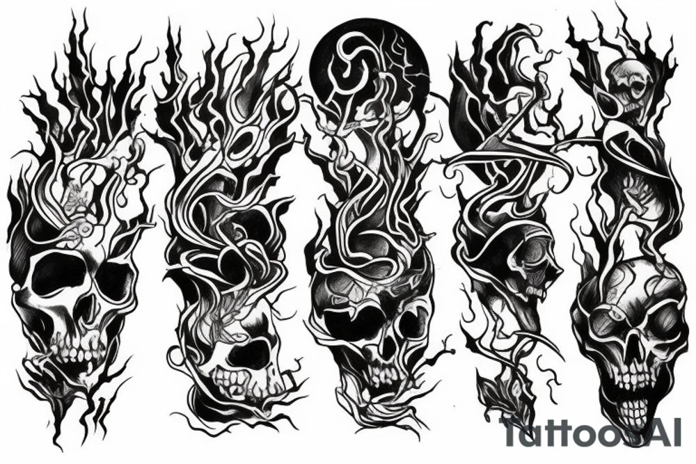 Ghost castle dark moon tattoo idea