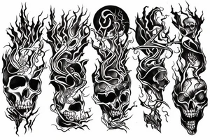 Ghost castle dark moon tattoo idea