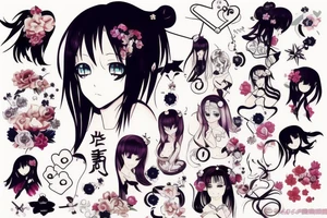 Anime Girl tattoo idea