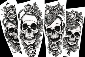 A skull with jesters hat tattoo idea