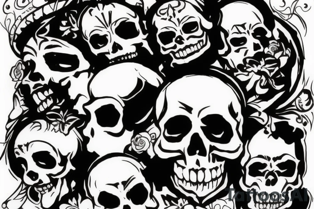 A skull with jesters hat tattoo idea