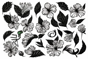 Frog with hibiscus tattoo idea