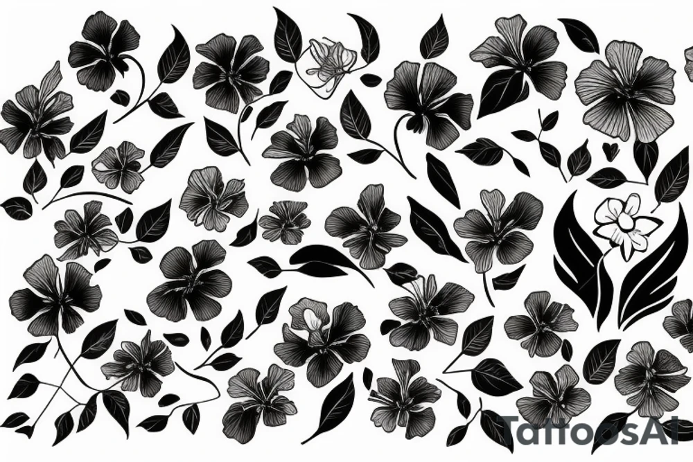 hibiscus, Brush and Frog tattoo idea