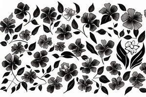 hibiscus, Brush and Frog tattoo idea