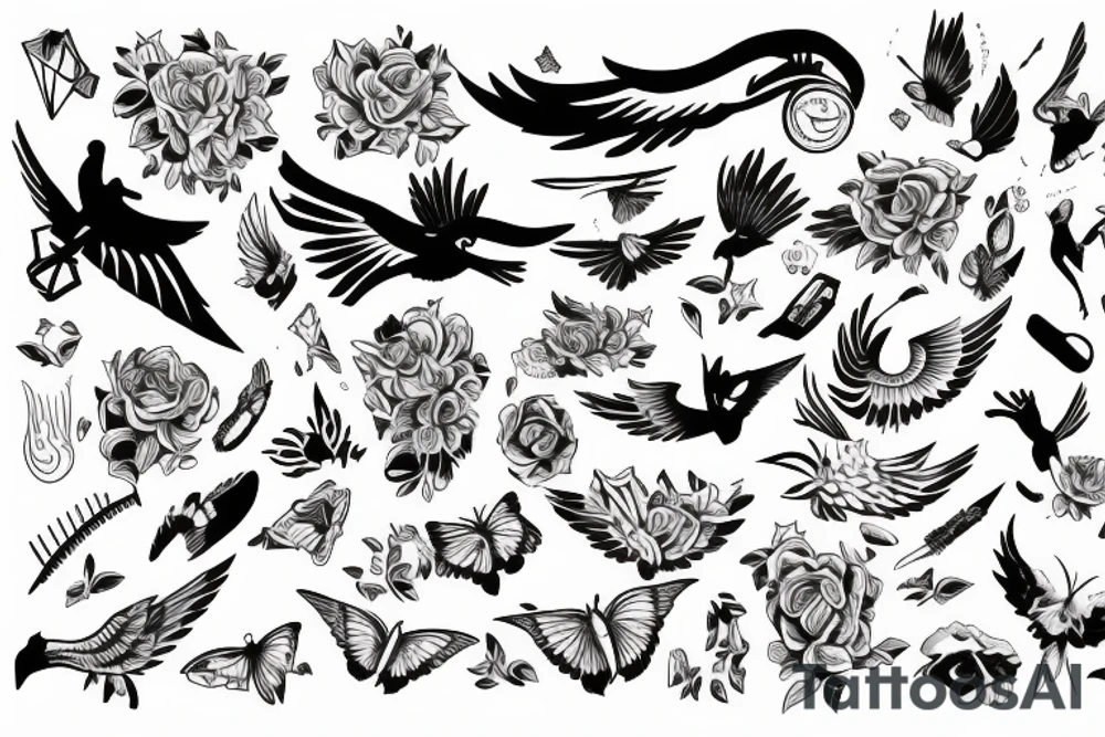Believer and self confidence, fly high, focused, disciplined tattoo idea