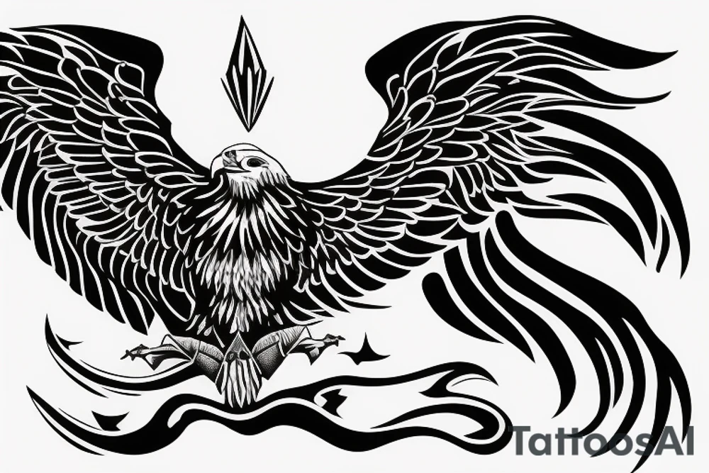 Eagle high flying with confidence and trishul tattoo idea