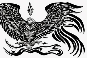Eagle high flying with confidence and trishul tattoo idea