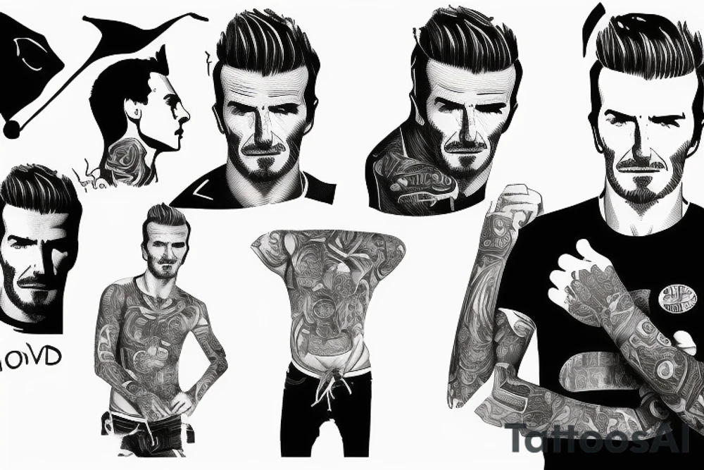 David beckham in a shooting pose tattoo idea