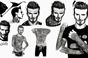 David beckham in a shooting pose tattoo idea