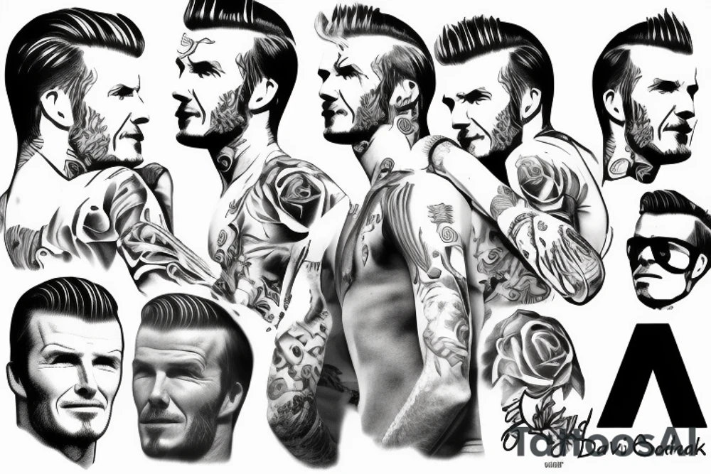 David beckham in a shooting pose tattoo idea