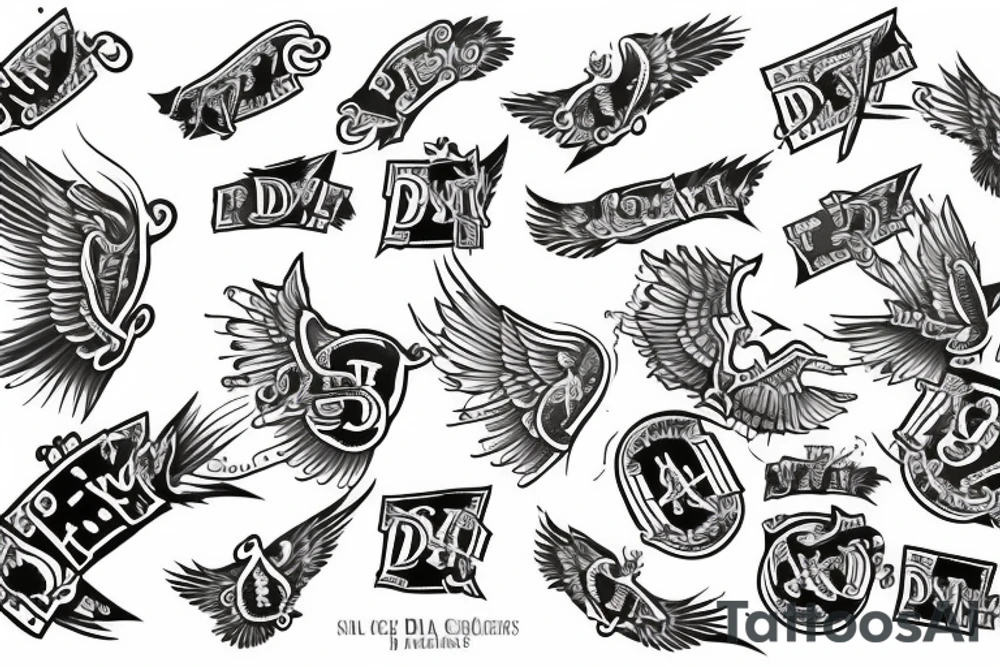 Flying dollar signs from money bag tattoo idea