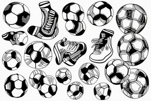 Line drawing soccer pose tattoo idea
