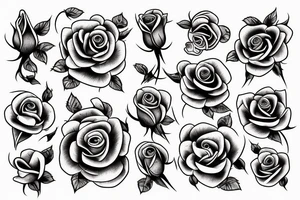 Traditional rose with spider webs tattoo idea
