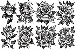 Traditional rose with spider webs tattoo idea