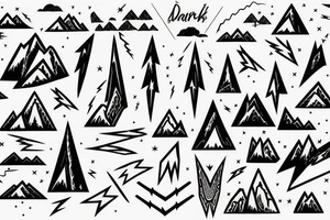 Dark mountain with a lightning bolt tattoo idea