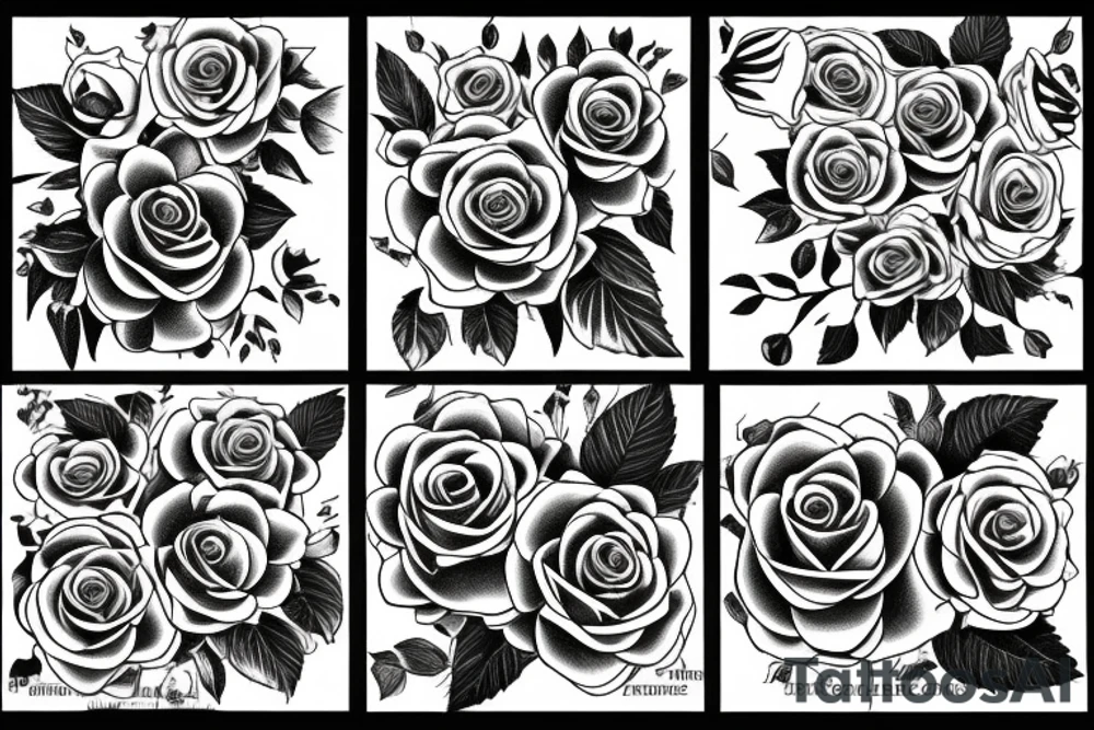 Anhk overgrown with roses tattoo idea