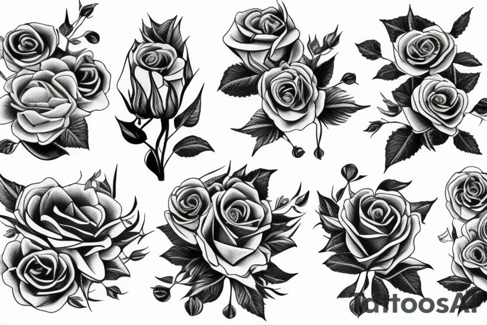 Anhk overgrown with roses tattoo idea