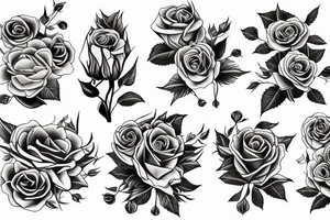 Anhk overgrown with roses tattoo idea