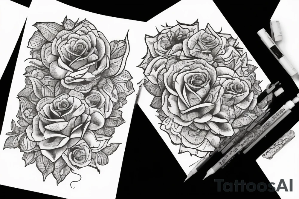 Anhk and rose tattoo idea