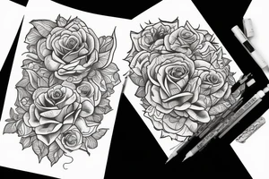 Anhk and rose tattoo idea