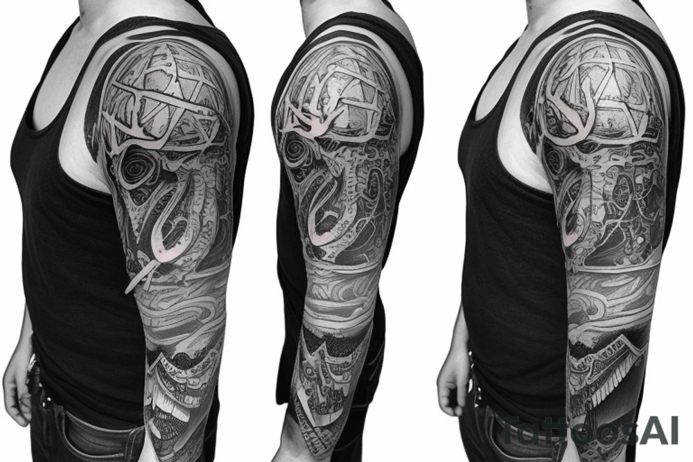 Dark sleeve tattoo idea
