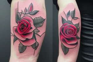 Rose and a firework in a prince crown tattoo idea