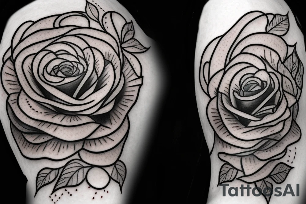 Rose and a firework in a prince crown tattoo idea