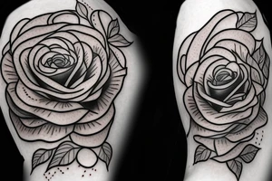 Rose and a firework in a prince crown tattoo idea