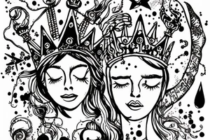 firework in a prince crown tattoo idea