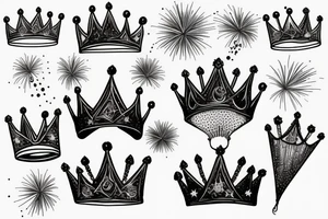 firework in a prince crown tattoo idea